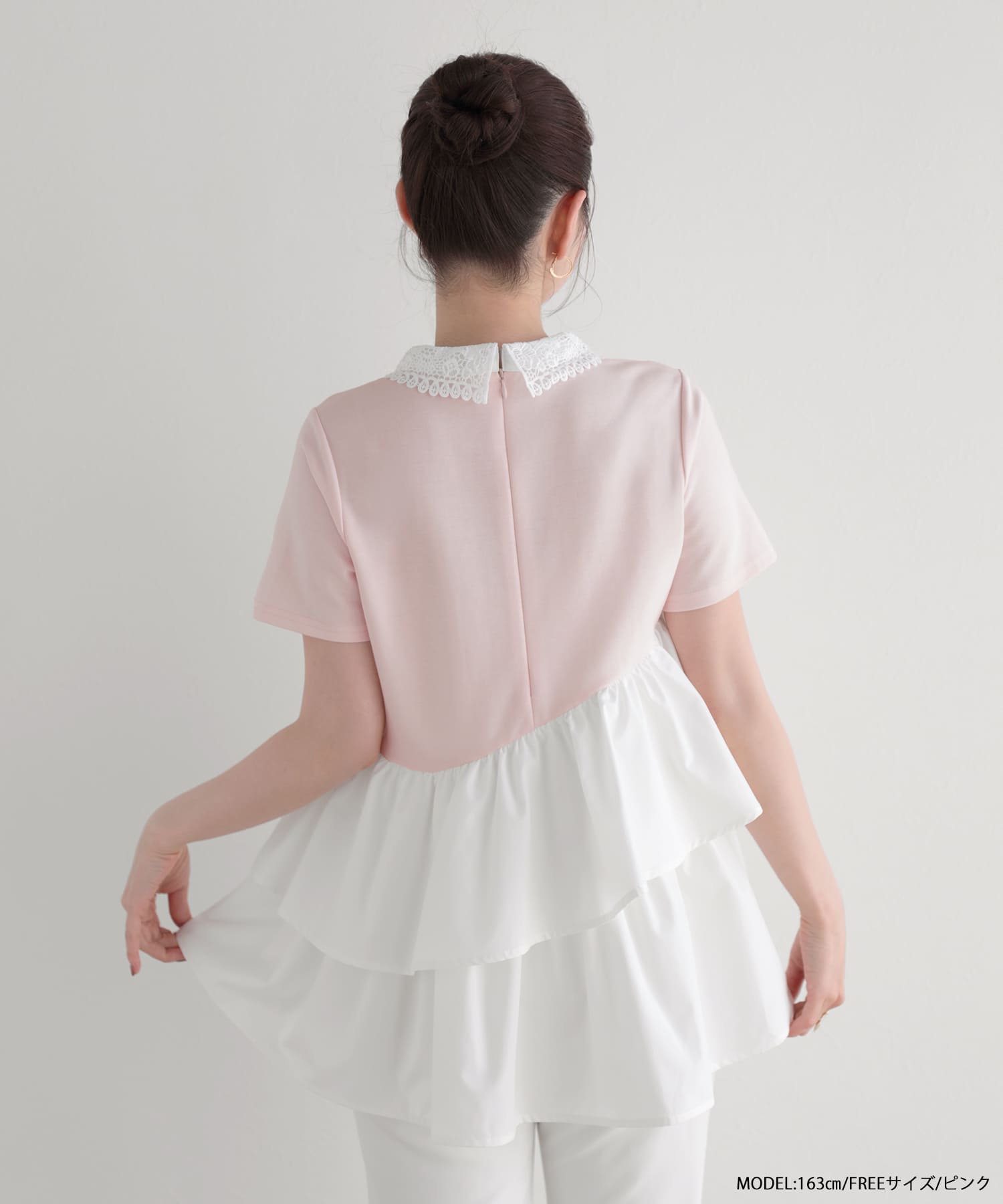 アシメ切替バテン襟Tシャツ アシメ切替バテン襟Tシャツ【宅配便】 | Fit more